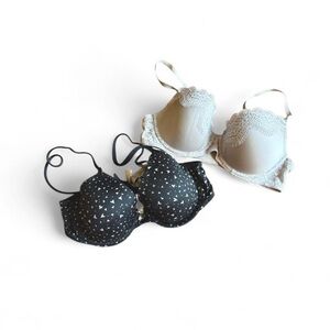 Victoria’s Secret 34C Bra Bundle - Dream Angels Lace & Heart Print Body Demi